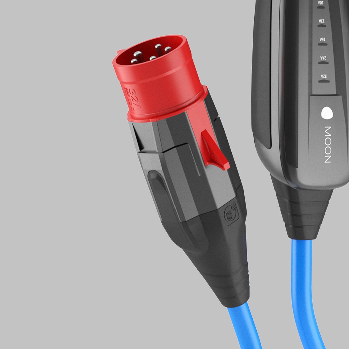 Nahaufnahme des Steckers eines POWER2Go Kabels