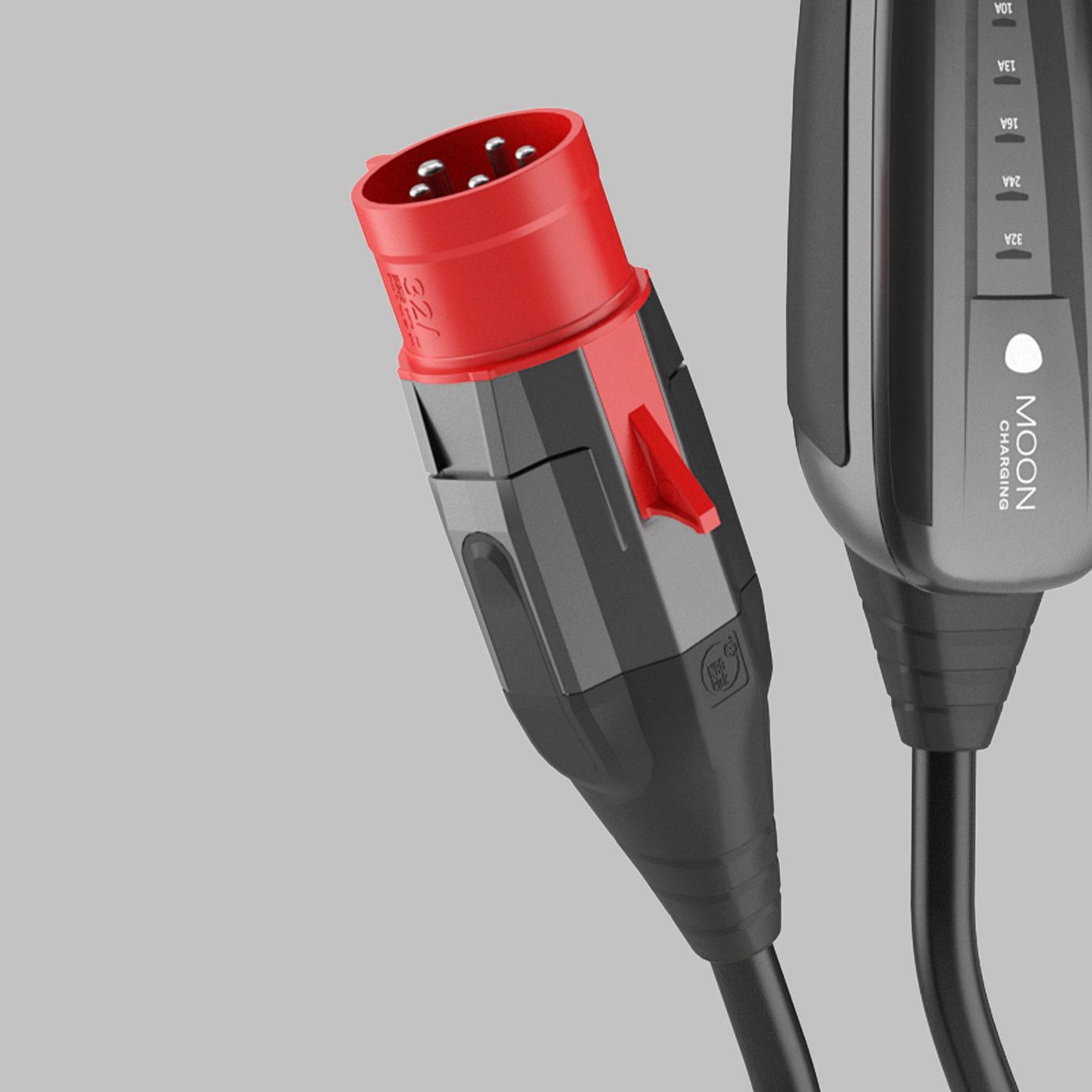Nahaufnahme des Steckers eines POWER2Go Kabels