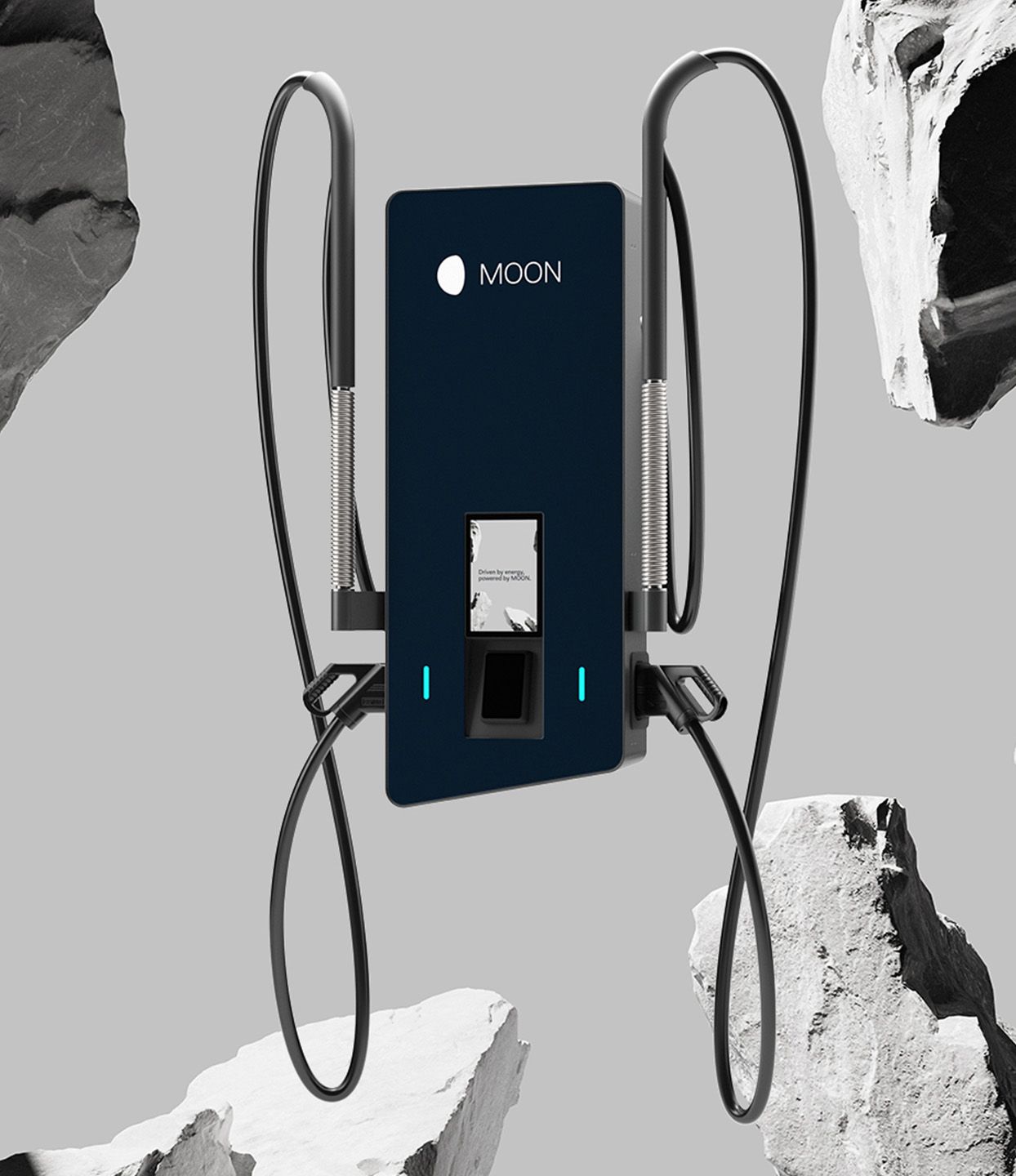 Wallbox POWER Charger HYC 50 DC vor Gesteinsbrocken