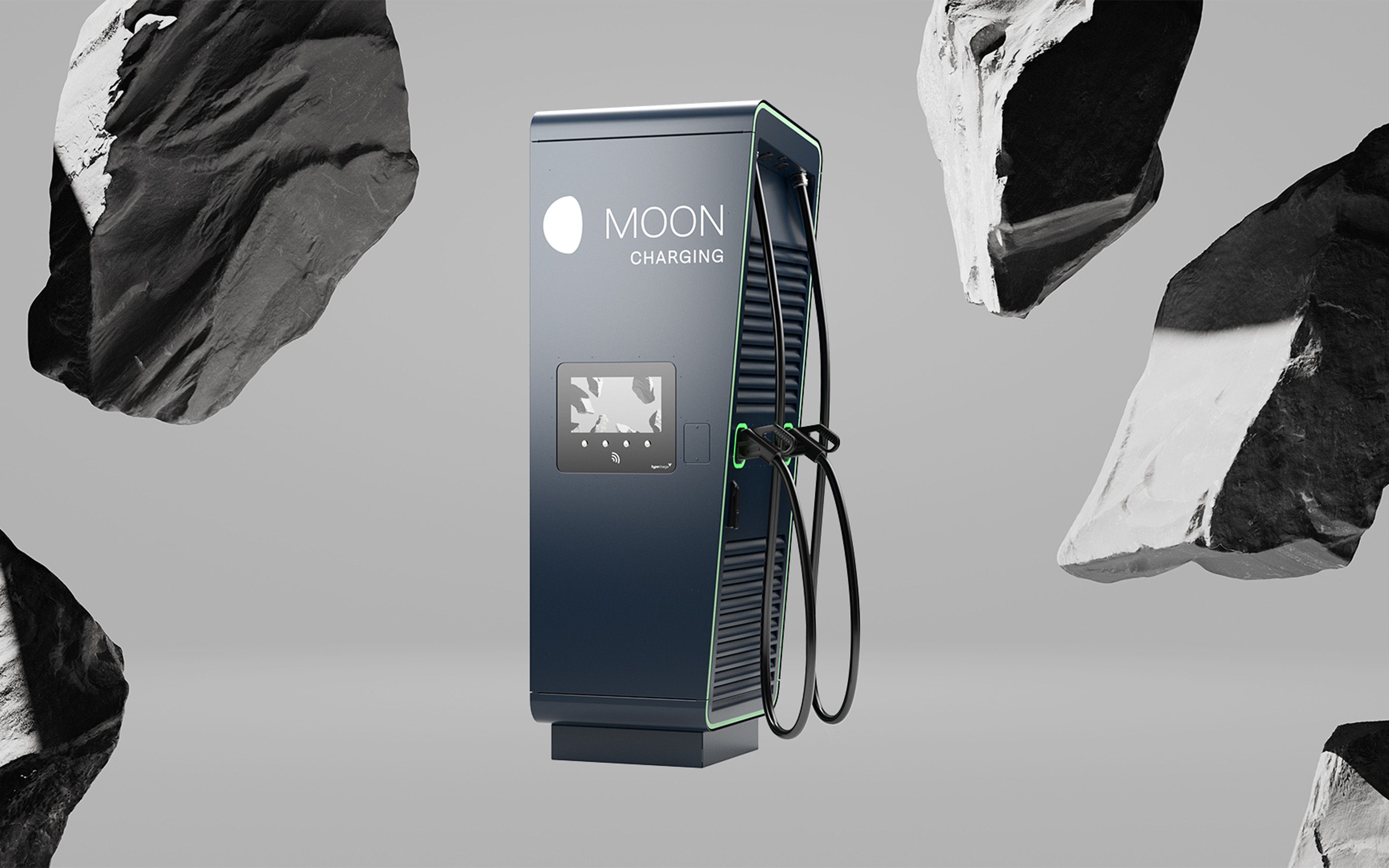 POWER Charger 300-400 DC vor Gesteinsbrocken