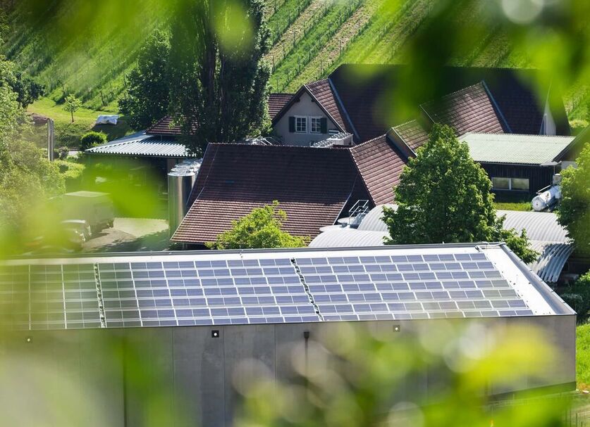 Photovoltaik Anlage am Dach von Weingut Polz